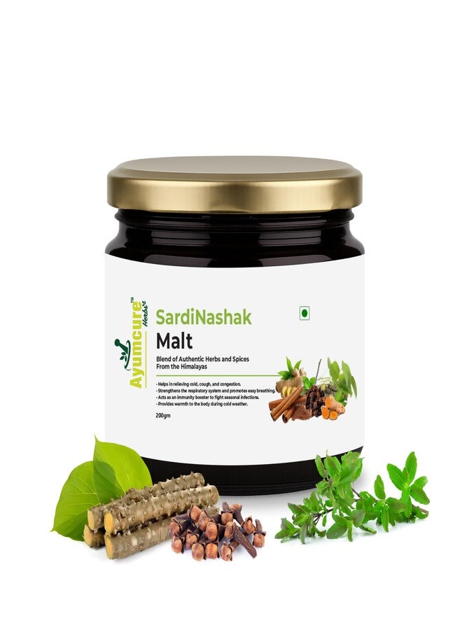 Ayumcure SardiNashak Malt 200G | 25+ Ayurvedic Herbs & Spices with Ginger, Turmeric, Tulsi, Mulethi, Cinnamon & Cloves | Relieves Cold, Cough & Congestion | Boosts Immunity & Easy Breathing - Image 1